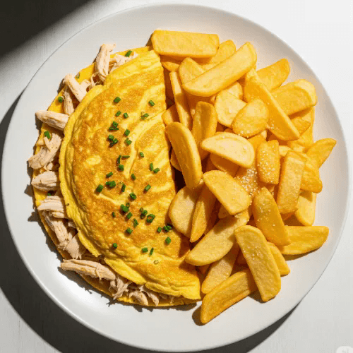Chicken, Cheese & Mushroom Omelette 